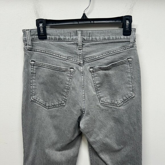 Abercrombie & Fitch Ultra High Rise Ankle Straight Jeans 28 Gray Cotton Blend - Picture 8 of 9